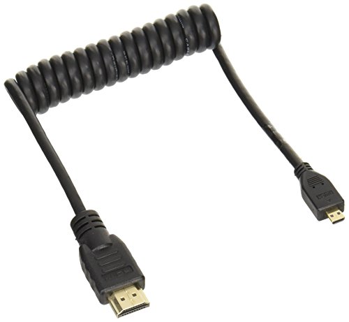 Atomos ATOMCAB015 HDMI Spiralkabel (Micro HDMI auf Full HDMI), schwarz