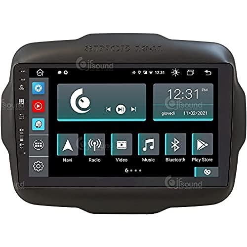 Costum fit Autoradio für Jeep Renegade Android GPS Bluetooth WiFi Dab USB Full HD Touchscreen Display 9" Easyconnect 8-Kern-Prozessor Sprachbefehle