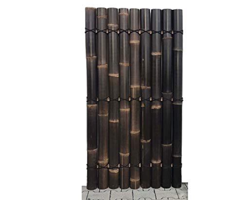 Bambuselement Apas18 180x90cm mit schwarzen halben Bambusrohren Durch. 8 bis 10cm