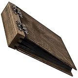 Aldecor Fotoalbum aus Holz mit 75 Blatt 150 Seiten, beidseitig klappbar im neutralen Holzdesign edle Struktur
