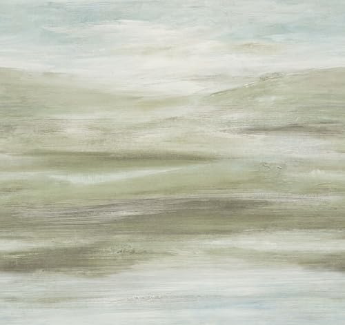Rasch Fototapete Vlies Grün Grau Landschaft Abstrakt Aquarell 363524