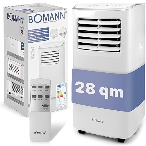 Bomann® Klimaanlage, 3in1 Klimagerät zum Kühlen, Entfeuchten und Ventilieren, mobiles Klimagerät leise mit 7.000 BTU Kühlleistung, Mobile Klimaanlage mit Abluftschlauch und Timer, CL 6061 CB