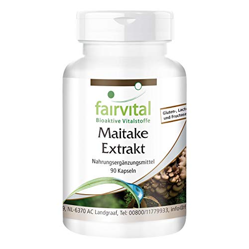 Maitake Extrakt Kapseln 500mg - HOCHDOSIERT - VEGAN - 90 Kapseln - Pilzextrakt mit 30% Polysaccharide