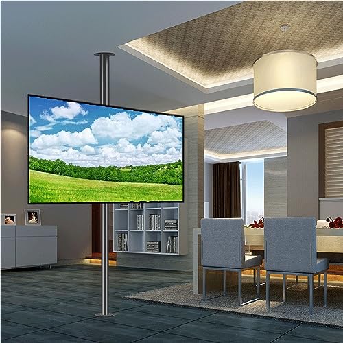 TV-Bodenständer – um 360 Grad drehbarer Rahmen, drehbares Trennwandregal, drehbarer TV-Schrank, drehbarer Sockel, passend für 32–75 Zoll LED-Bildschirme (200–295 cm)