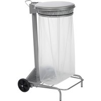 CEP Müllsackständer ROSSIGNOL mit Deckel, 110 Liter, silber