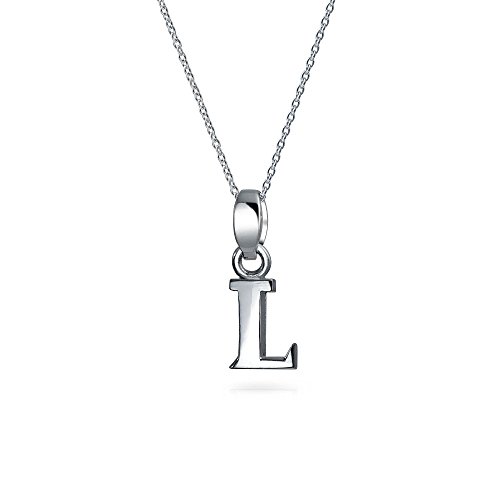 ABC Kapital Block Buchstabe Alphabet L Initialen Anhänger Mit Halskette Für Jugendlich Für Damen 925 Sterling Silber
