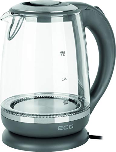 ECG RK 2020 Grey Glass Wasserkocher