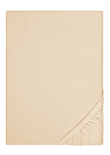 biberna 2744 Biber Spannbetttuch, nach Öko-Tex Standard 100, ca. 180 x 200 cm bis 200 x 200 cm, beige