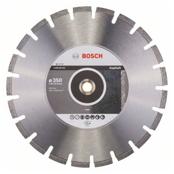 Bosch - Diamanttrennscheibe Standard for Asphalt, 350 x 20,00/25,40 x 3,2 x 8mm