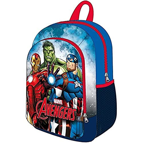 CERDÁ LIFE'S LITTLE MOMENTS - Kinder Schulrucksack mit The Avengers Design - mit seitlicher Netztasche und Trolley Adapter, ideal für 2-6 Jährige Jungen - Offiziell Lizenziert von Marvel