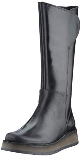 FLY London Damen RHEA042FLY Kniehohe Stiefel, Black, 40 EU