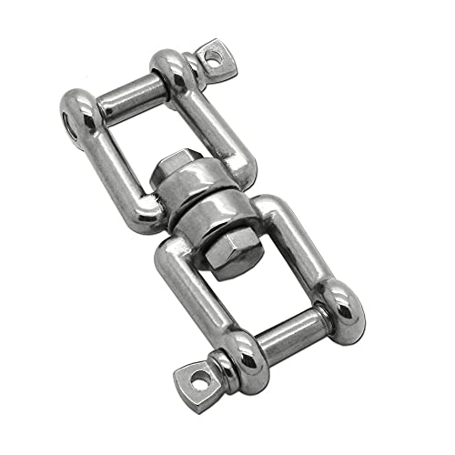 Irondo® Ankerwirbel Schäkel Drehwirbel Gabel-Gabel Wirbelschäkel A4 Rostfrei Wirbel Hochfest & Wetterbeständig Ø 6-10mm, Variante:8mm - 2 Stück