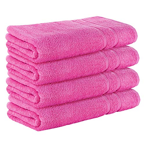 StickandShine 4er Set Premium Frottee Saunatuch 80x200 cm in pink in 500g/m² aus 100% Baumwolle