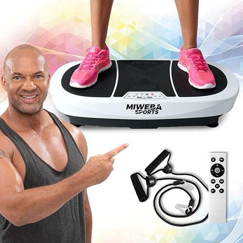 Miweba Sports Fitness 3D Vibrationsplatte MV200-3 Jahre Garantie - 3 Vibrationsmodi - Horizontal - Vertikal - Oszillierend - 400 Watt (Weiß)