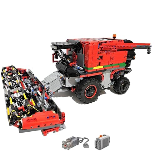 FMBLDM Technik Mähdrescher Traktor Bausatz, 3935 Teile Sammlung von Schwerlastfahrzeugen Eines landwirtschaftlichen Traktor mit Motor kompatibel mit LG