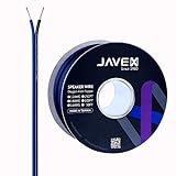 JAVEX Lautsprecherkabel 16-Gauge AWG [Sauerstofffreies Kupfer 99,9%] Litzenkupfer, blau/schwarz, Kabel für HiFi-Systeme, Verstärker 50 Fuß [15,25 M]