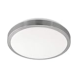 EGLO LED Deckenlampe Competa 1, 1 flammige Deckenleuchte, Material: Stahl und Kunststoff, Farbe: Nickel matt, weiß, Ø: 32,5 cm