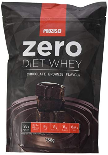 Prozis Zero Diet Whey 750 g - Diät Molkenprotein-Isolat und Hydrolysat ohne Zucker, leicht verdaulich - Chocolate Brownie