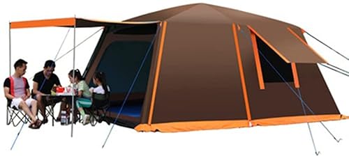 Wasserdichtes Kuppelzelt mit Veranda, automatisches Pop-up-Zelt, Sonnenschutz, einfacher Aufbau, doppelte Lage, Familien-Campingzelte mit Tragetasche für Outdoor-Camping, Angeln (grün 5), wunderschöne