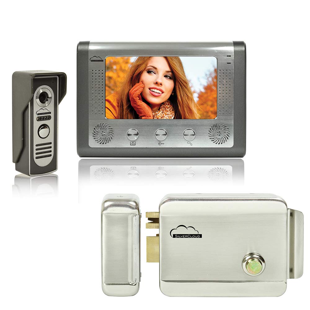 SilverCloud PNI-SC715YR300 Video Interface Kit mit 7-Zoll-LCD-Bildschirm und Elektromagnetischer Verriegelung Grau