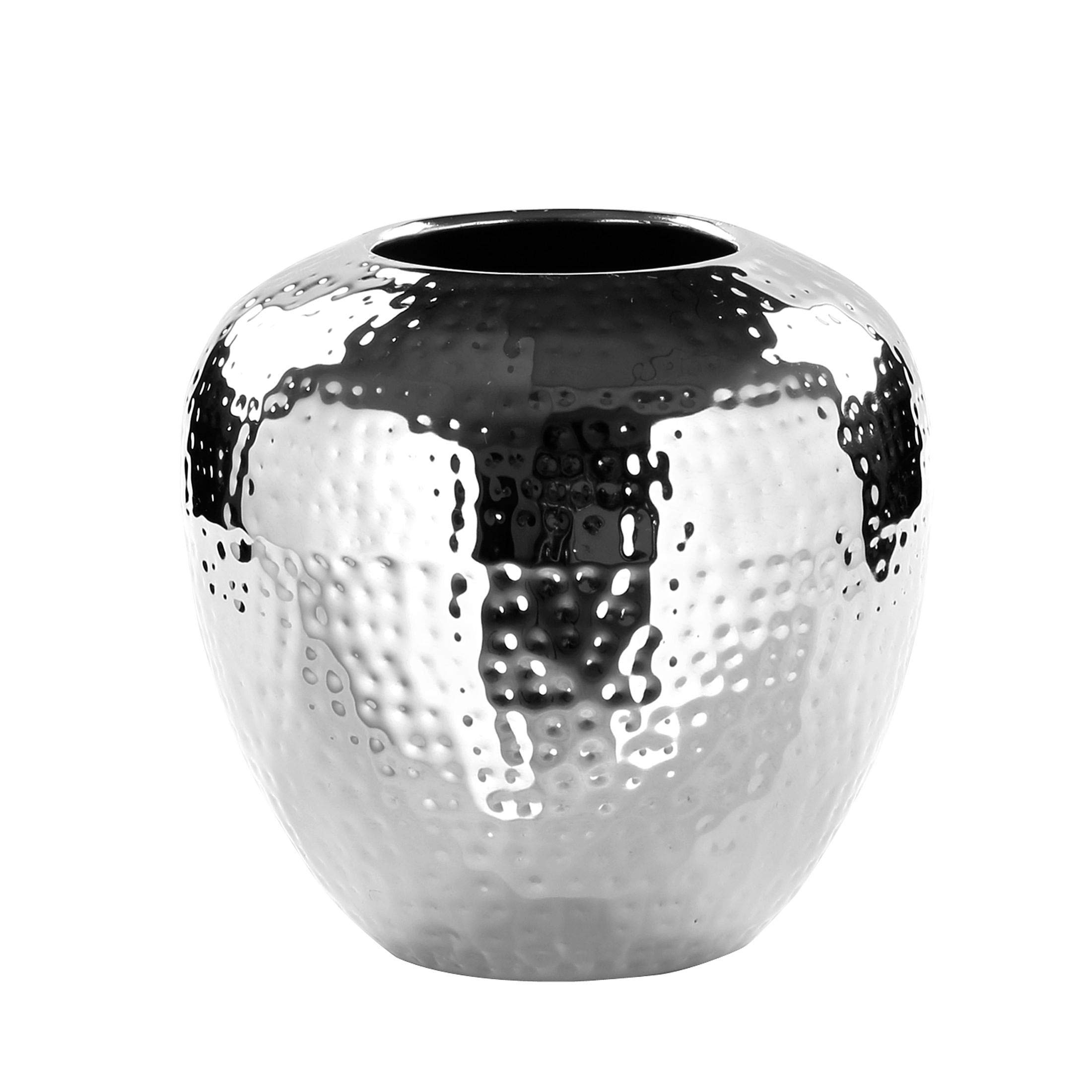 Fink LOSONE Vase aus Edelstahl, Silber, 20 x 20 x 20 cm