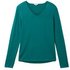 TOM TAILOR Damen Pullover mit V-Ausschnitt, grün, Uni, Gr. M
