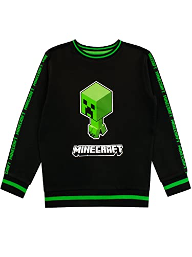 Minecraft Jungen Creeper Sweatshirt Schwarz 140