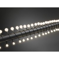 Konstsmide 3680-107 LED Globelichterkette mit kleinen und großen runden Dioden / für Außen (IP44) / VDE geprüft / 24V Außentrafo / 80 warm weiße Dioden / schwarzes Kabel