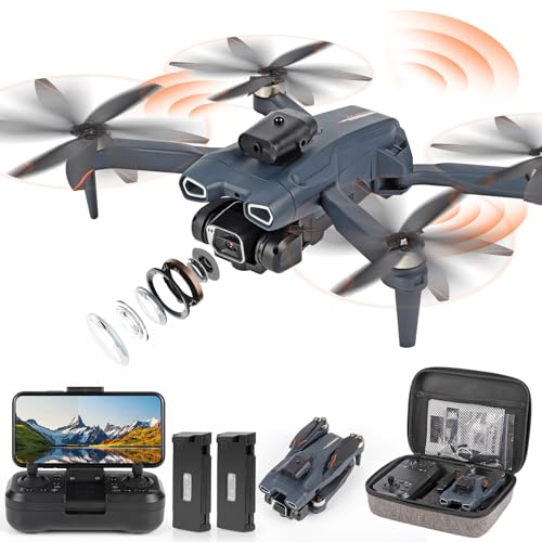 ZWOOS Drohne mit 720P Kamera,FPV Übertragung, RC Quadrocopter mit 15 Minuten Flugzeit,Automatische Hindernisvermeidung, geeignet für Anfänger