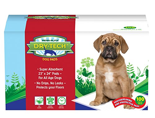 Penn-Plax Dry-Tech Trainingsunterlagen für Hunde und Welpen, super saugfähig, 58,4 x 61 cm, Normale Größe, ideal für alle Altersgruppen und Rassen, 100 Stück