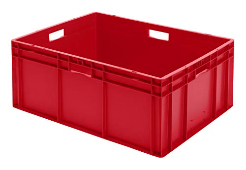 1 Stk. Transport-Stapelkasten TK832-0, rot, 800x600x320 mm (LxBxH), aus PP, Volumen: 127 Liter, Traglast: 125 kg, lebensmittelecht, made in Germany, Industriequalität
