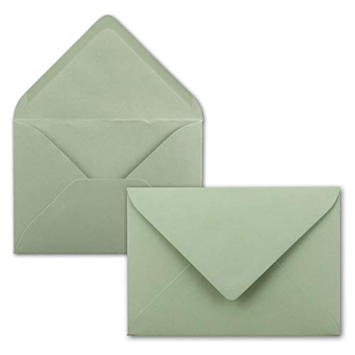 700 Brief-Umschläge - Eukalyptus-Grün - DIN C6 - 114 x 162 mm - Kuverts mit Nassklebung ohne Fenster für Gruß-Karten & Einladungen - Serie FarbenFroh