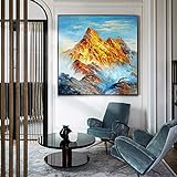 Ölgemälde von   handgemalten abstrakten Berg Leinwand Gemälde Wandkunst Bilder für Wohnzimmer Home Decor Geschenk @Frameless Gemälde