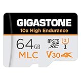 Gigastone MLC 10x High Endurance 64GB MicroSDXC Speicherkarte und SD Adapter, bis zu 100/65 MB/s ideal für 4K Videoaufnahme, Kompatibel mit Dashcam Überwachungskamera, Micro SD UHS-I U3 V30 Klasse 10