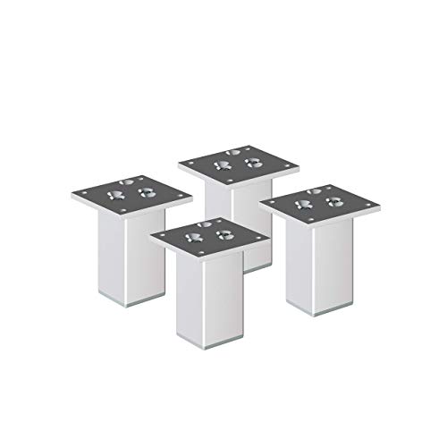 Aluminium Möbelfüße Sossai"Exklusiv" E4MF-N | 4er Set | Höhe: 120mm | Farbe: Aluminium