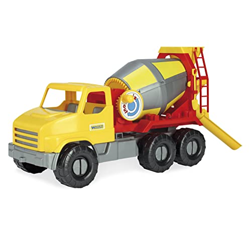 Wader 32606 - City Truck Betonmischer mit drehbarer Mischtrommel, ab 3 Jahren, ca. 50 cm, ideal als Geschenk für kreatives Spielen