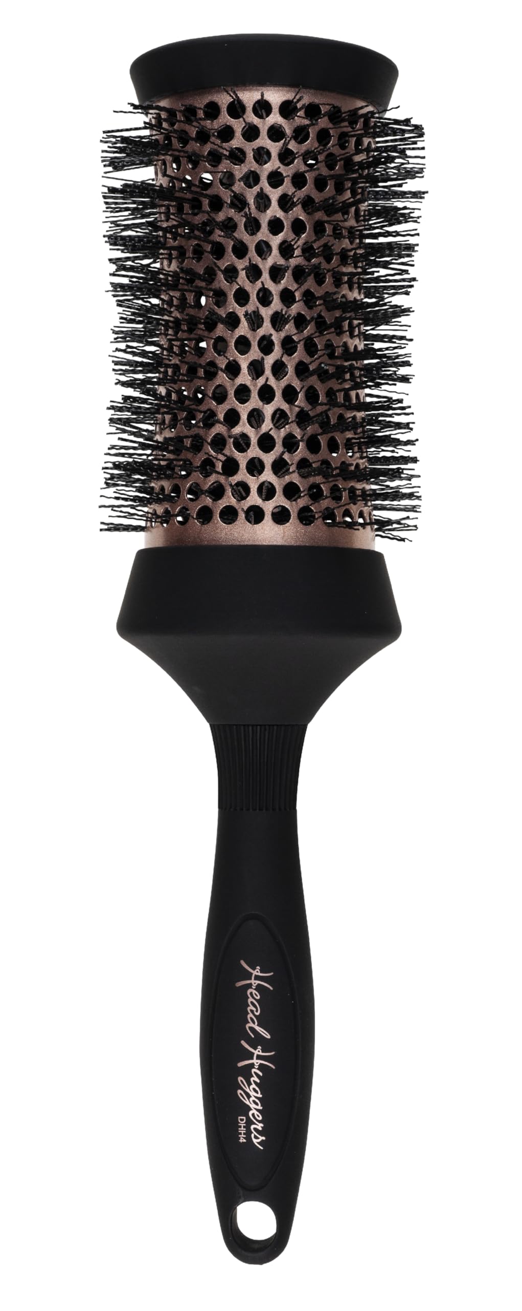 Denman Thermo Ceramic Hourglass Hot Curl Brush - Hair Curling Brush for Blow-Drying, Straightening, Defined Curls, Volume & Root-Lift - Rose Gold & Black