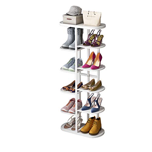 ZXCV 5-Tier Schuhregal, Stand Standing Storage Organizer für 10 Paar Schuhe Robust & platzsparend, einfach zu montieren Weiß (112x23x46cm)