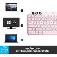 Logitech MX Keys Mini - Tastatur - hinterleuchtet - Bluetooth - QWERTZ - Deutsch - rosé (920-010481)