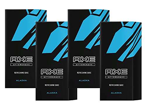 AXE Aftershave Alaska im Set, 4x 100ml After Shave Balsam Lotion Männer Men Herren für gepflegte Haut mit sportlichem Duft, Rasierwasser mit einem Hauch von arktischer Brise (4 Produkte)