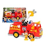 Mcc00 Mickey, Feuerwehrwagen, mit Geräuschen und leuchtenden Funktionen, 2 Figuren inklusive, Spielzeug für Kinder ab 3 Jahren, Spielzeug für Kinder ab 3 Jahren