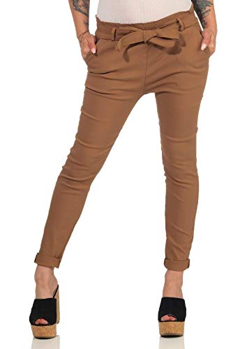 Hailys Damen Paperbag Stoffhose Bengi High-Waist Pants MF-6698 Camel XL