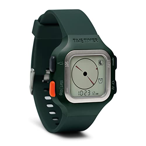 Time Timer Watch – Visueller Analoger und Digitaler 12-Stunden- oder 24-Stunden-Countdown-Timer – für Produktivität, Lernen, Testdurchführung und Workout-Tracker (Sequoia Green, Large)