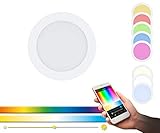 EGLO connect LED Einbauleuchte Fueva-C, Smart Home Einbaulampe, Material: Metallguss, Kunststoff, Farbe: Weiß, Ø: 17 cm, dimmbar, Weißtöne und Farben einstellbar
