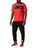 Manchester United F.C. Herren-Pyjama, Baumwolle, offizielles Fußball-Geschenk für Männer, rot, XXL