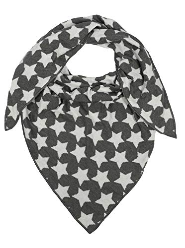 Zwillingsherz Dreieckstuch mit Baumwolle- Hochwertiger Schal im dezentem Sternendesign für Damen Jungen und Mädchen - Hals-Tuch und Damenschal - Strick-Waren für Sommer und Winter