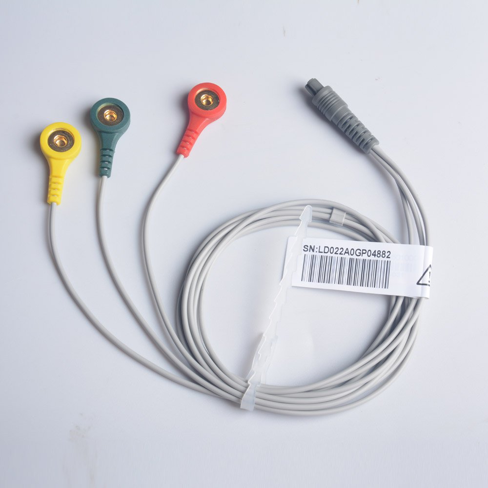 Prince 180 series 3-Lead ECG Cable with 3 port connector - suitable for 180-A and 180-B Monitors