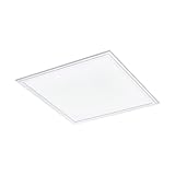 EGLO connect LED Panel Salobrena-C, 1 flammige Deckenlampe aus Alu und Kunststoff in Weiß, LED Deckenleuchte mit Fernbedienung, Lichtfarbe einstellbar (warmweiß – kaltweiß), RGB, dimmbar, L x B 45 cm