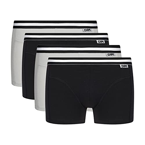 Dim Herren Eco Boxershorts, Grau (Noir/Gris/Noir/Gris 03n), Large (Herstellergröße: 4) (4er Pack)