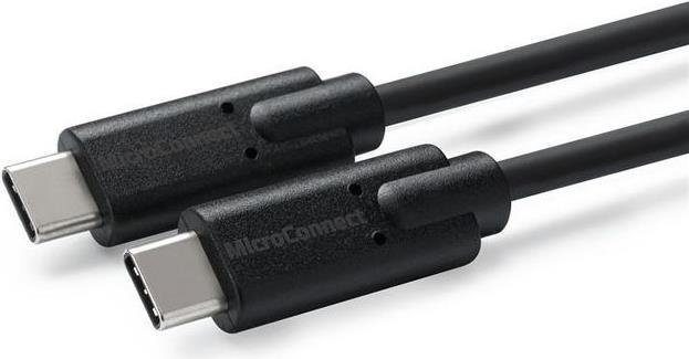 MicroConnect - USB-Kabel - USB-C (M) zu USB-C (M) - USB 3.2 Gen 2 - 20 V - 5 A - 25 cm - USB-Stromversorgung (100 W), Support von 4K 60 Hz - Schwarz